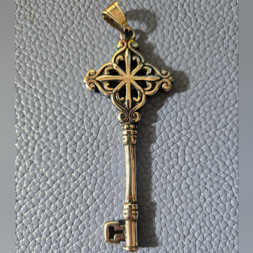 Elegant Stainless Steel Key Pendant